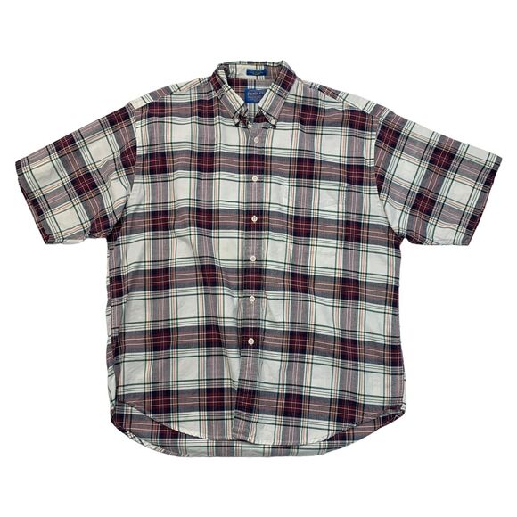 Pendleton Shirt Mens L Large Plaid Cotton Short Sleeve Button Down Collar - Picture 1 of 8